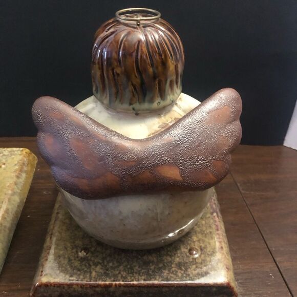 Vintage Kirklands Potters Garden Snowman And Angel Pottery Stocking Hangers - Picture 10 of 12